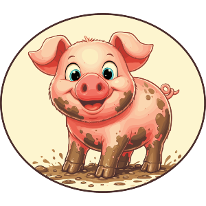 Cute Muddy Pig