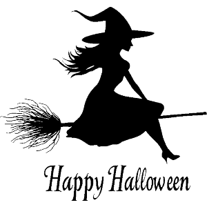 Happy Halloween Witch on Broom