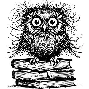 Scruffy Book Owl