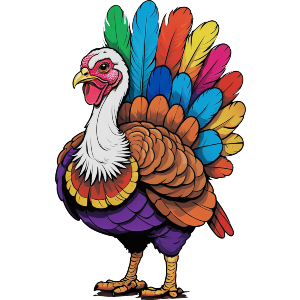 Colourful Turkey With Feathers on Display