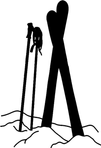 Skis & Poles In Snow