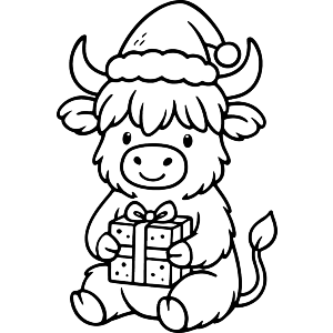 Festive Highland Cow