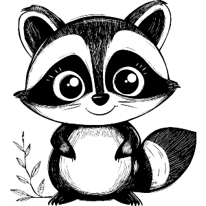 Cute Raccoon Front View