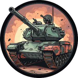 Army Tank in Circle Frame