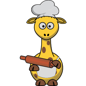 Giraffe Dressed as Cook