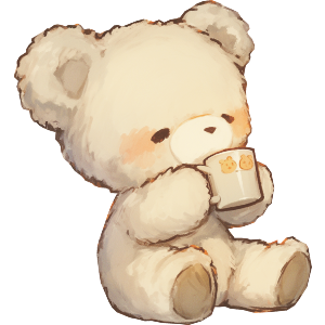 Adorable Teddy Bear Drinking Hot Cocoa