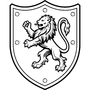 Shield Crest with Heraldic Lion
