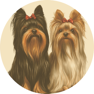 Two Yorkshire Terriers Portrait
