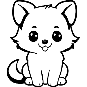 Adorable Puppy Kawaii Style