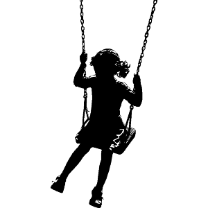 Girl on Swing Silhouette