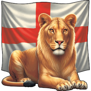 England Flag With Lioness