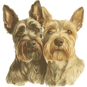 Two Scottish Terriers Portrait