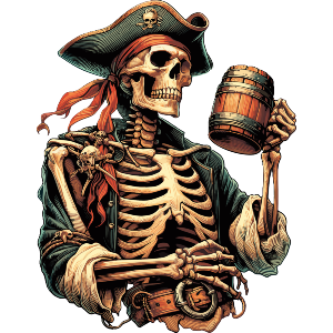 Pirate Skeleton Drinking
