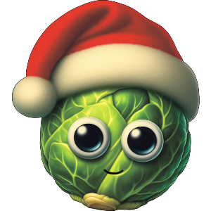 Brussels Sprout Santa Hat