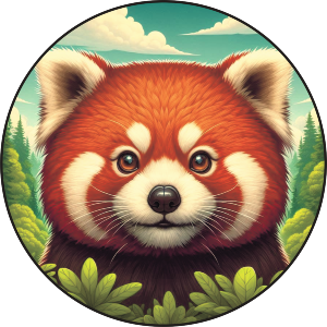 Red Tree Panda Portrait