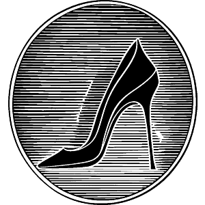 High Heel Shoe in Oval Frame