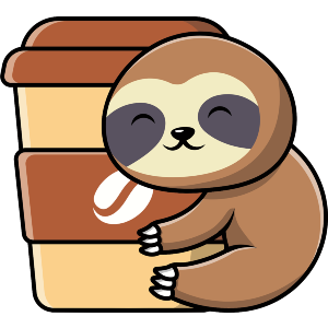 Cute Sloth With a Coffee