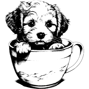 puppy in a cup