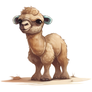 Cute Baby Camel Watercolor Illustration 