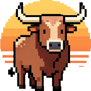 Pixel Longhorn & Sunset