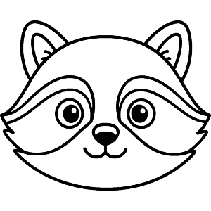 Cute Raccoon Head