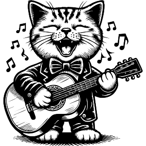 Cat Playing Guitar