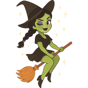 Green Witch Pinup Girl