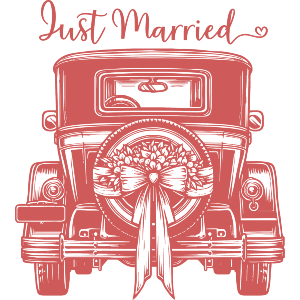 Just Married Vintage Car