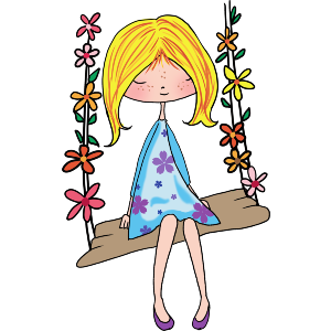 Girl On A Garden Swing