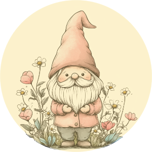 Happy Gnome in Garden