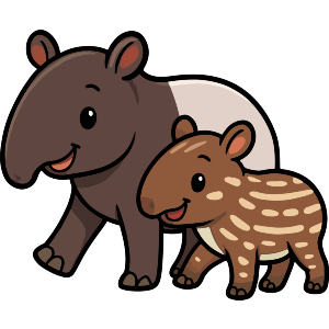 Tapir Mother & Baby