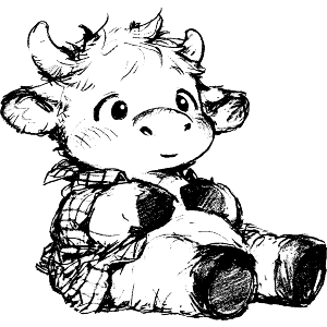 Cute Highland Cow Sitting