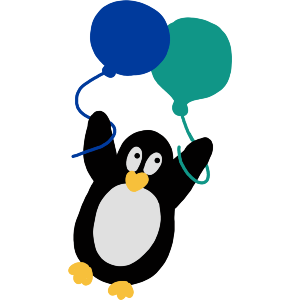Penguin With Balloons 