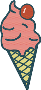 Icecream Cone Fun Colorful Summer Time Drawing