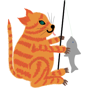 Cat Fishing For Supper 