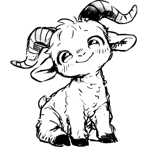 Cute Baby Goat Sitting