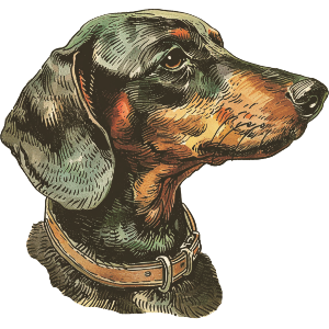 Dachshund Portrait Side View