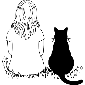 Girl And Cat Together