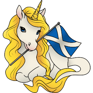 Scottish Unicorn With Flag