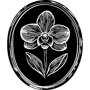 Orchid Flower in Oval Frame