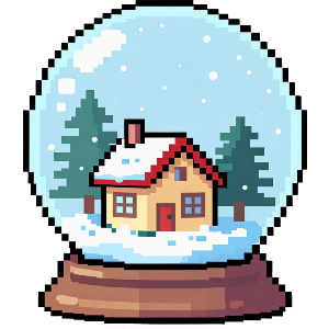 Pixel Style Snow Globe