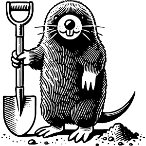 Mole Digging With Shovel
