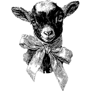 Vintage Goat with Bow