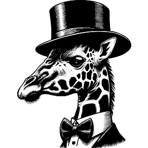 Giraffe Wearing Top Hat