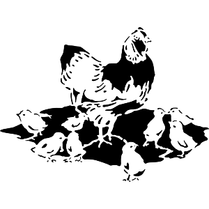 Mother Hen With Chicks