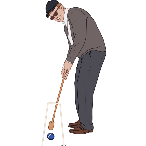 Man Playing Croquet