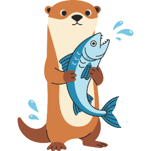 Otter Grabbing a Fish