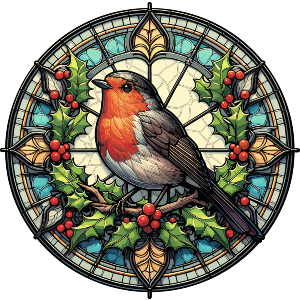 Robin Stained Glass Window