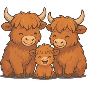 Highland Cow Family