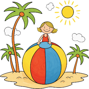Girl with Beach Ball